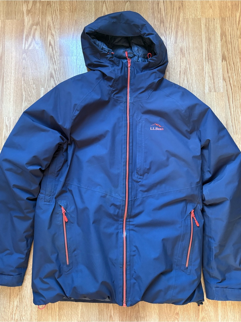 Ll bean uktralight goose down hood jacket men size M
